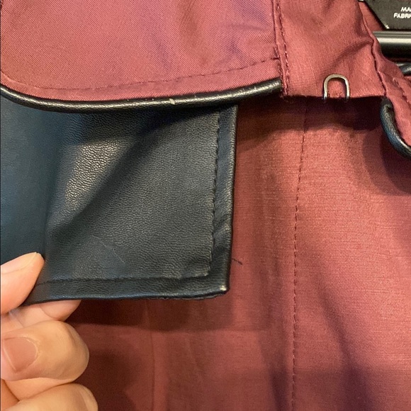 Bebe Red and Black Trench Coat with Sleek Design - Picture 5 of 14